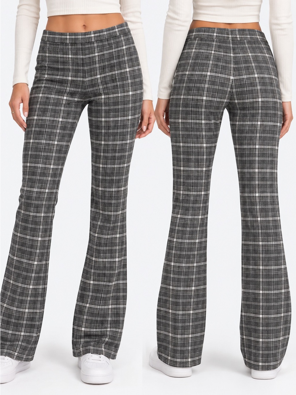 Aeropostale Black and White Plaid Slim Fit Pants